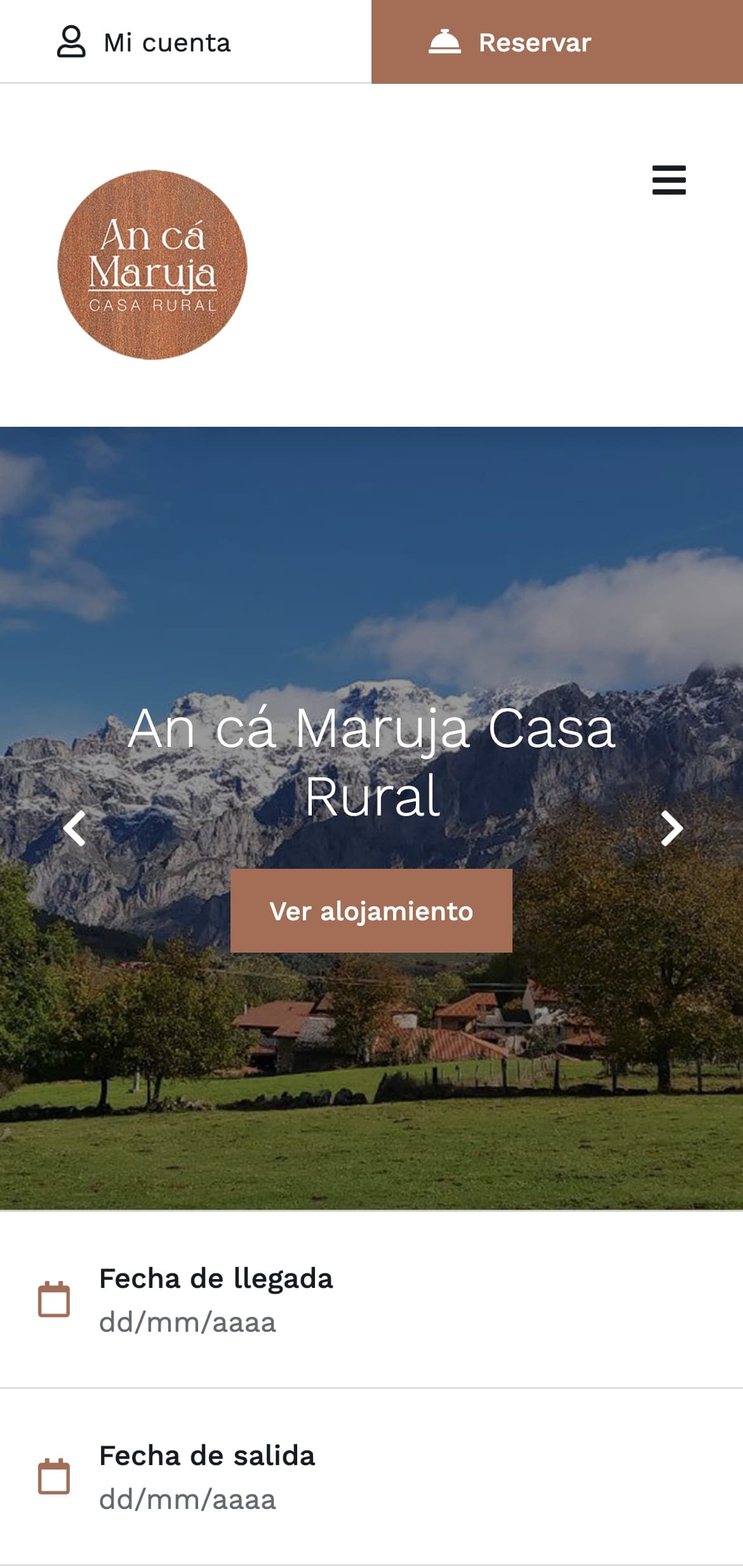 Versión móvil de la web de Anca Maruja