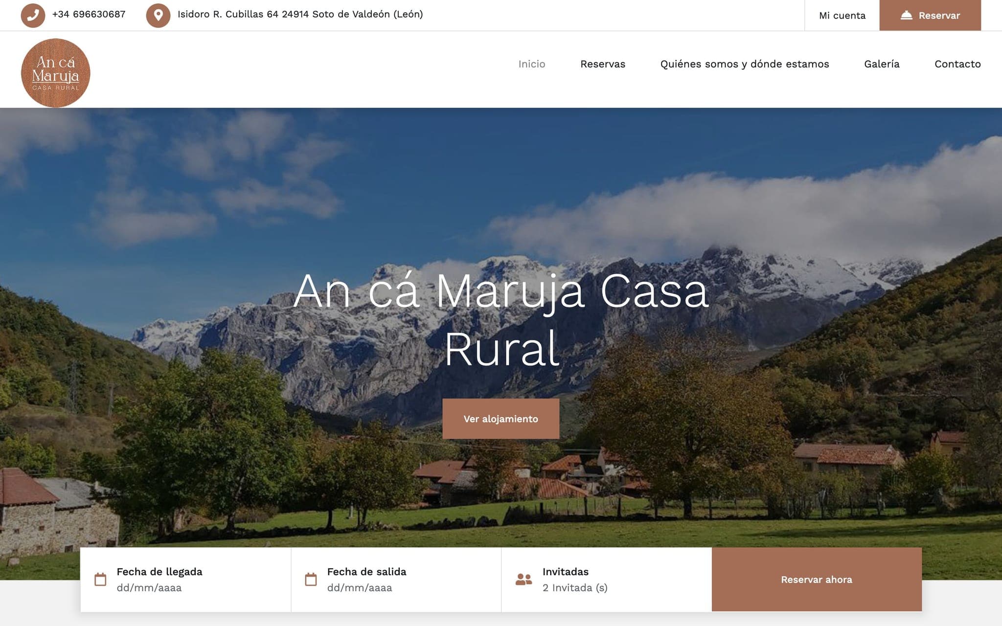 Captura de la página de inicio de Anca Maruja
