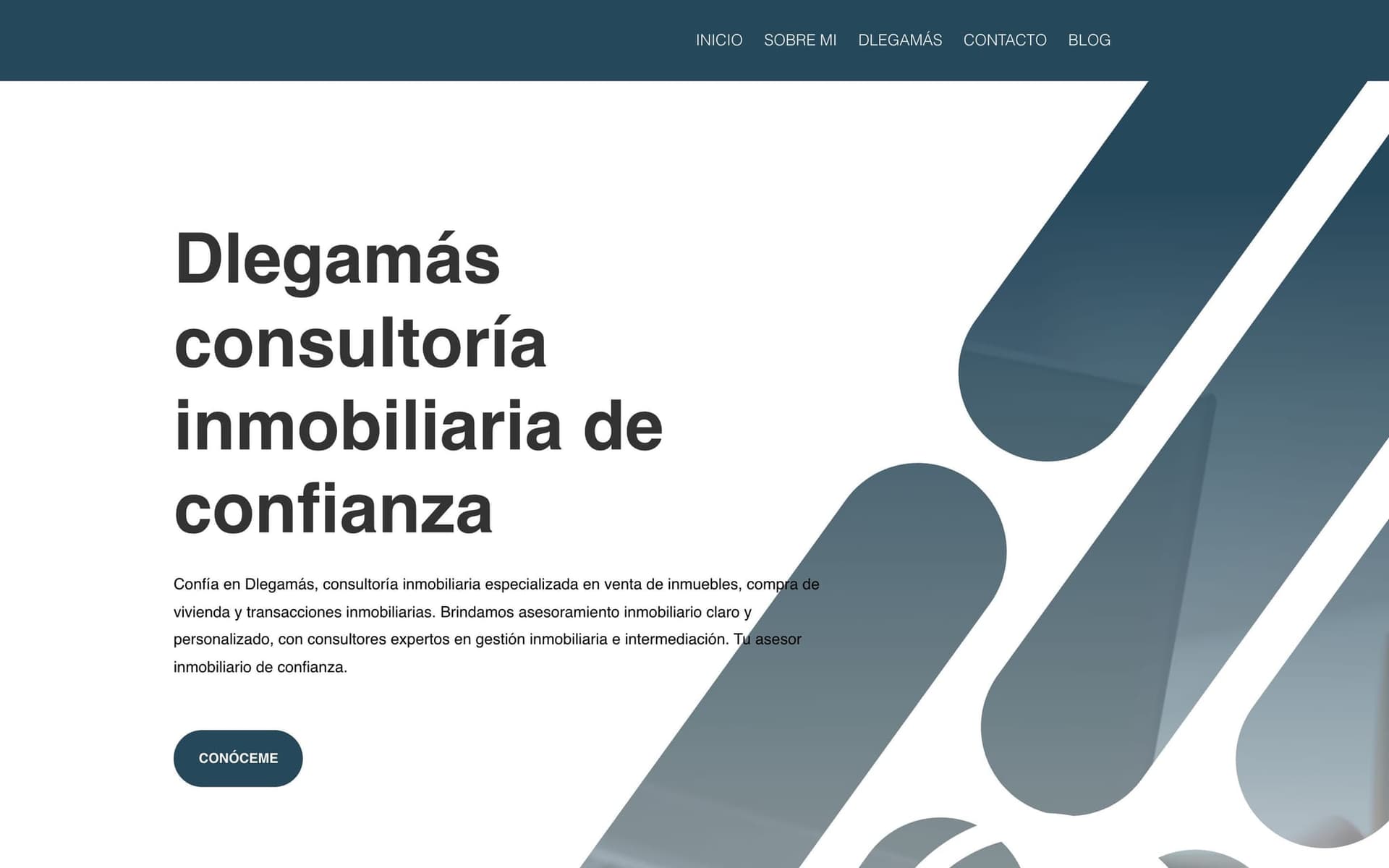 Captura de la página de inicio de DLegamas