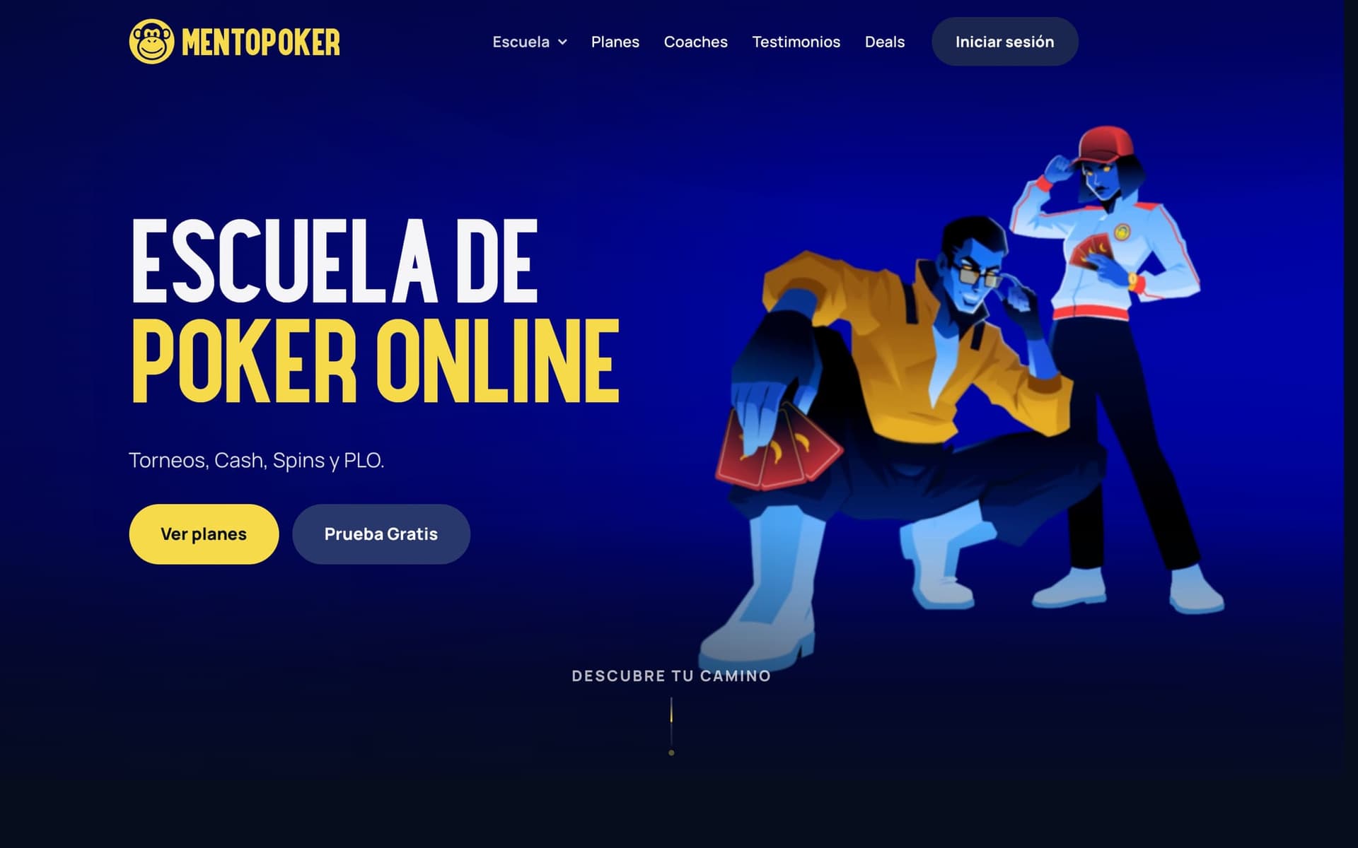Captura de la página de inicio de Mentopoker
