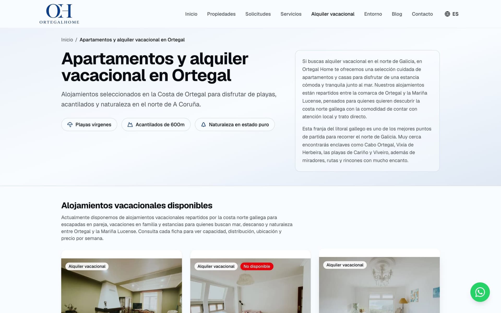Alquiler vacacional con calendario y pago online