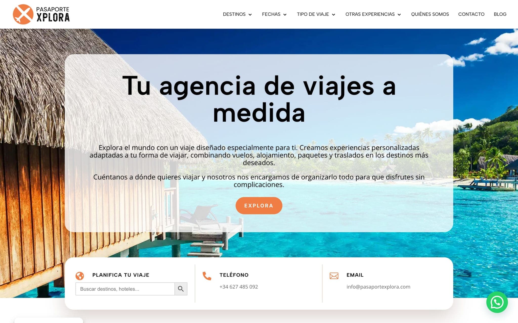 Captura de la web de Pasaporte Xplora