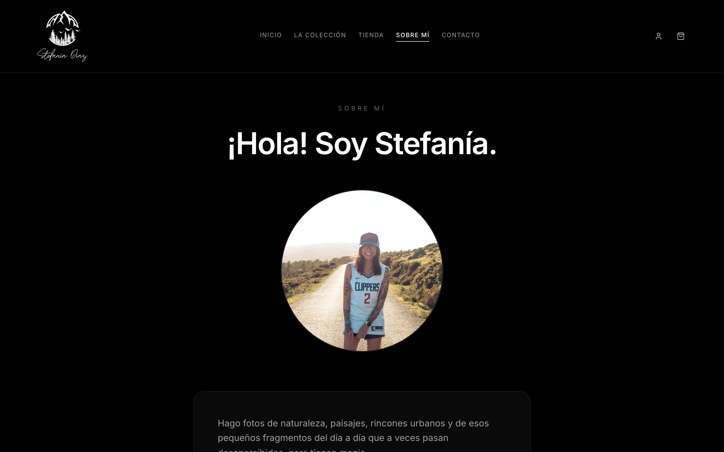 La fotógrafa, en «Sobre mí»