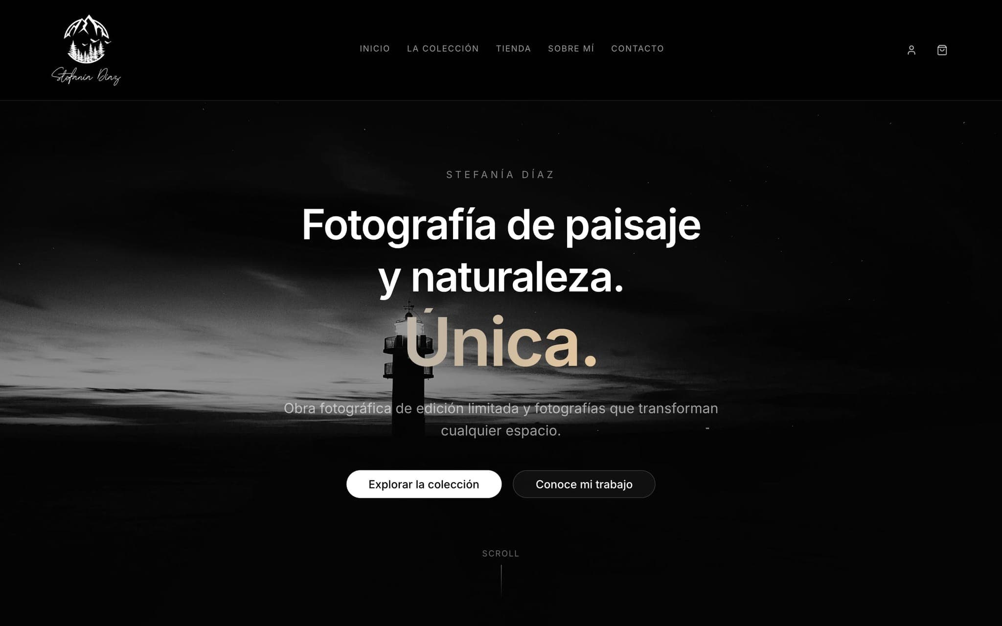 Captura de la página de inicio de Stefanía Díaz