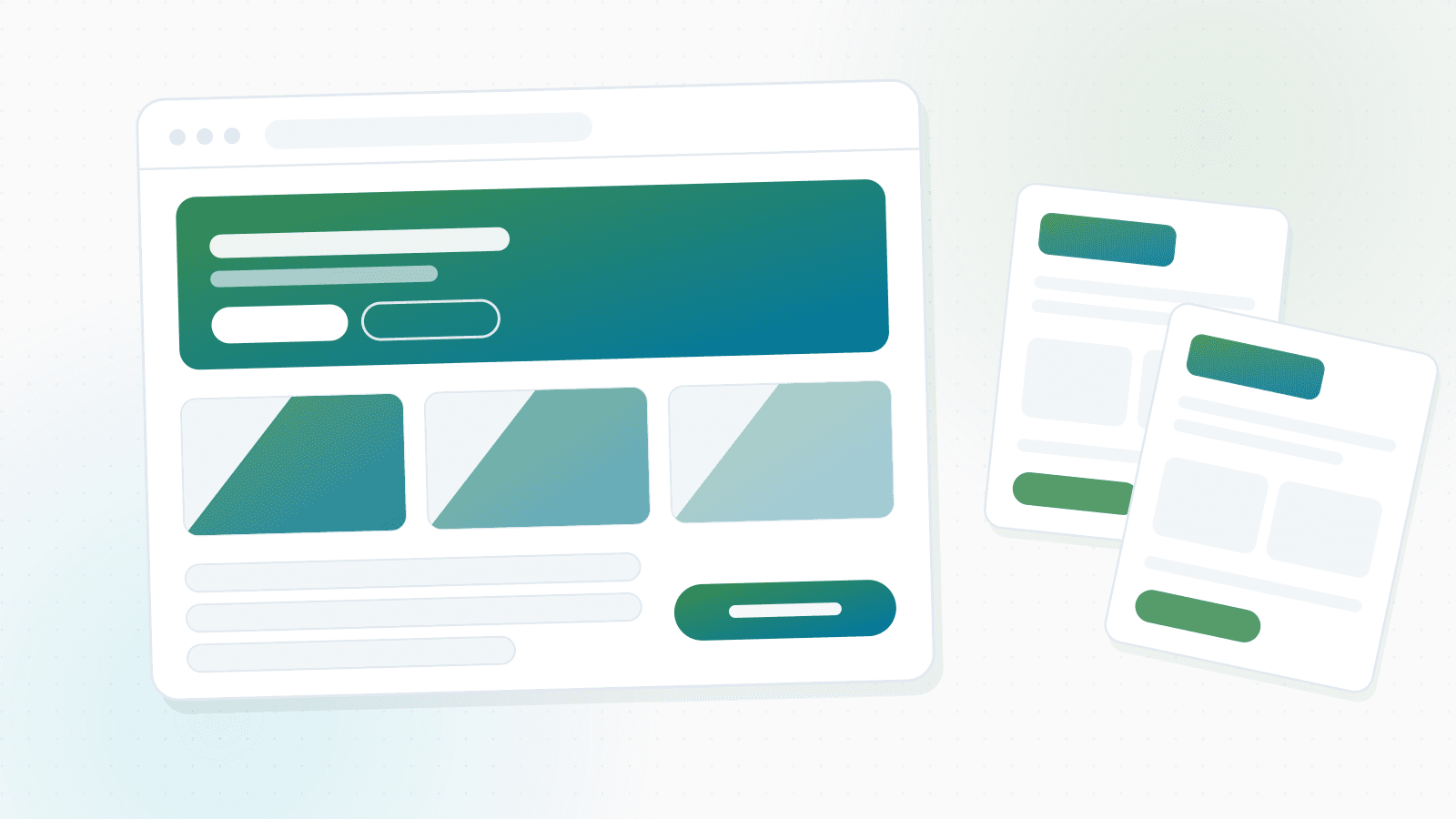 Wireframe esquemático de la estructura de una web de reformas: portada con llamada a la acción, galería de obras con antes y después y formulario de presupuesto